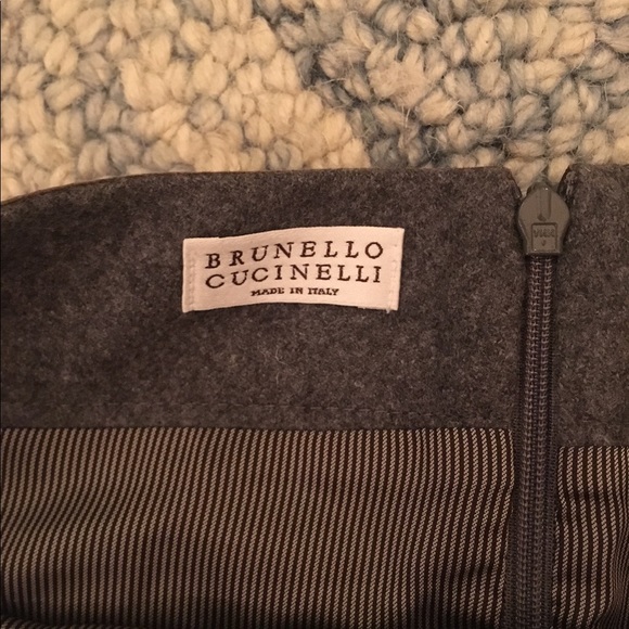 Brunello Cucinelli wool and leather skirt - Picture 4 of 5